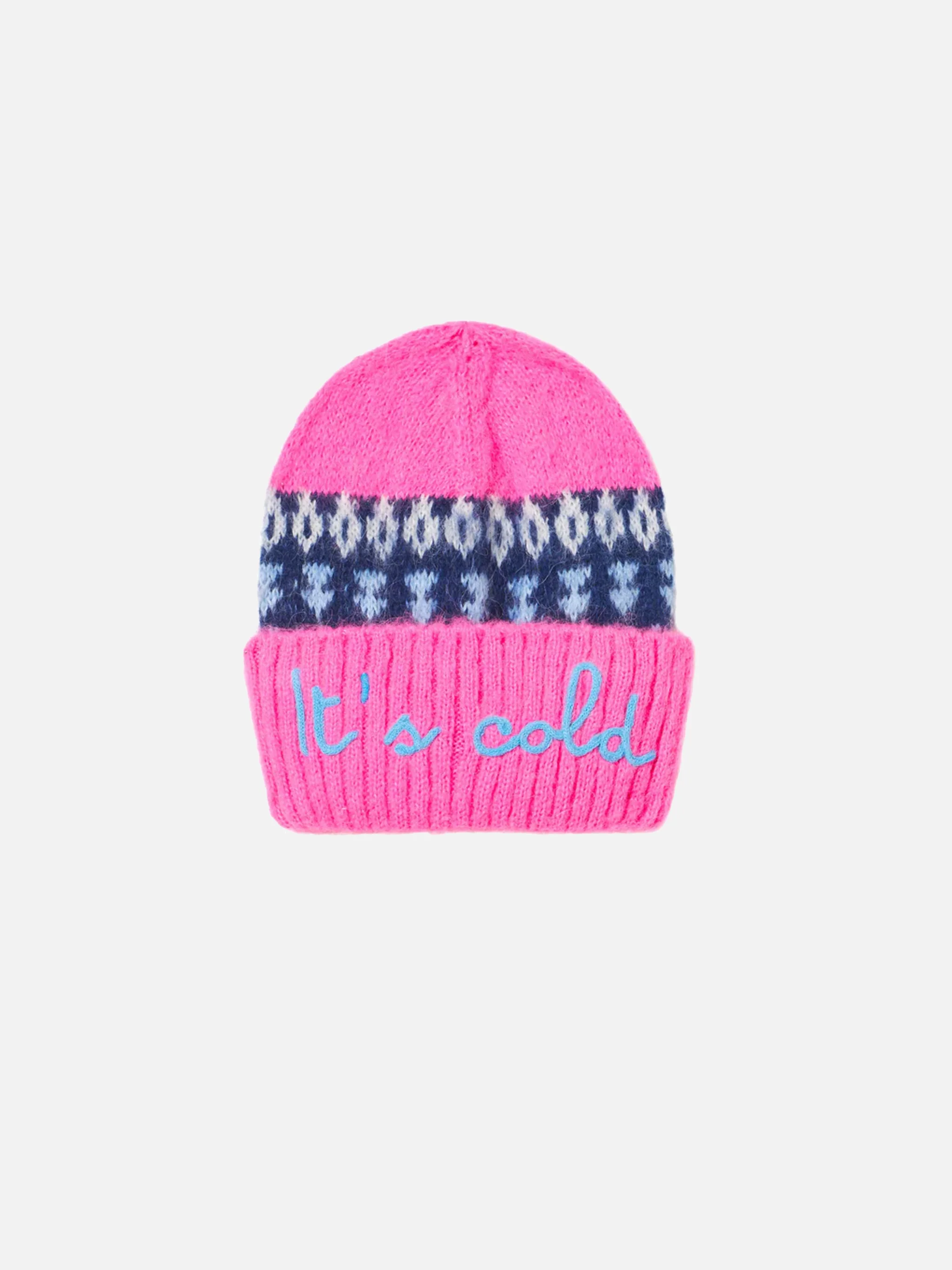 Zacht babymutsje met Scandinavische jacquardprint.
