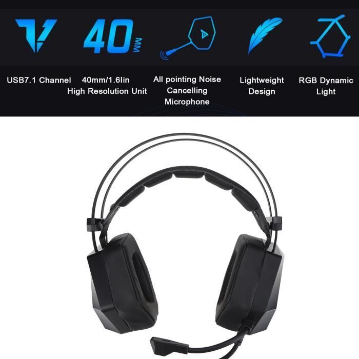 Gamingheadset - TBEST - THS300 A3 Pro - RGB - 7.1 Surroundljud - Brusreducerande mikrofon