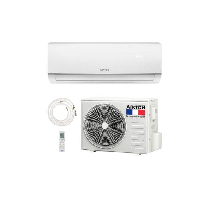 Pack Airton prêt à poser: Climatiseur Mono-split Réversible - 3400/3600W A++A+. Vendu avec liaisons Readyclim 4m