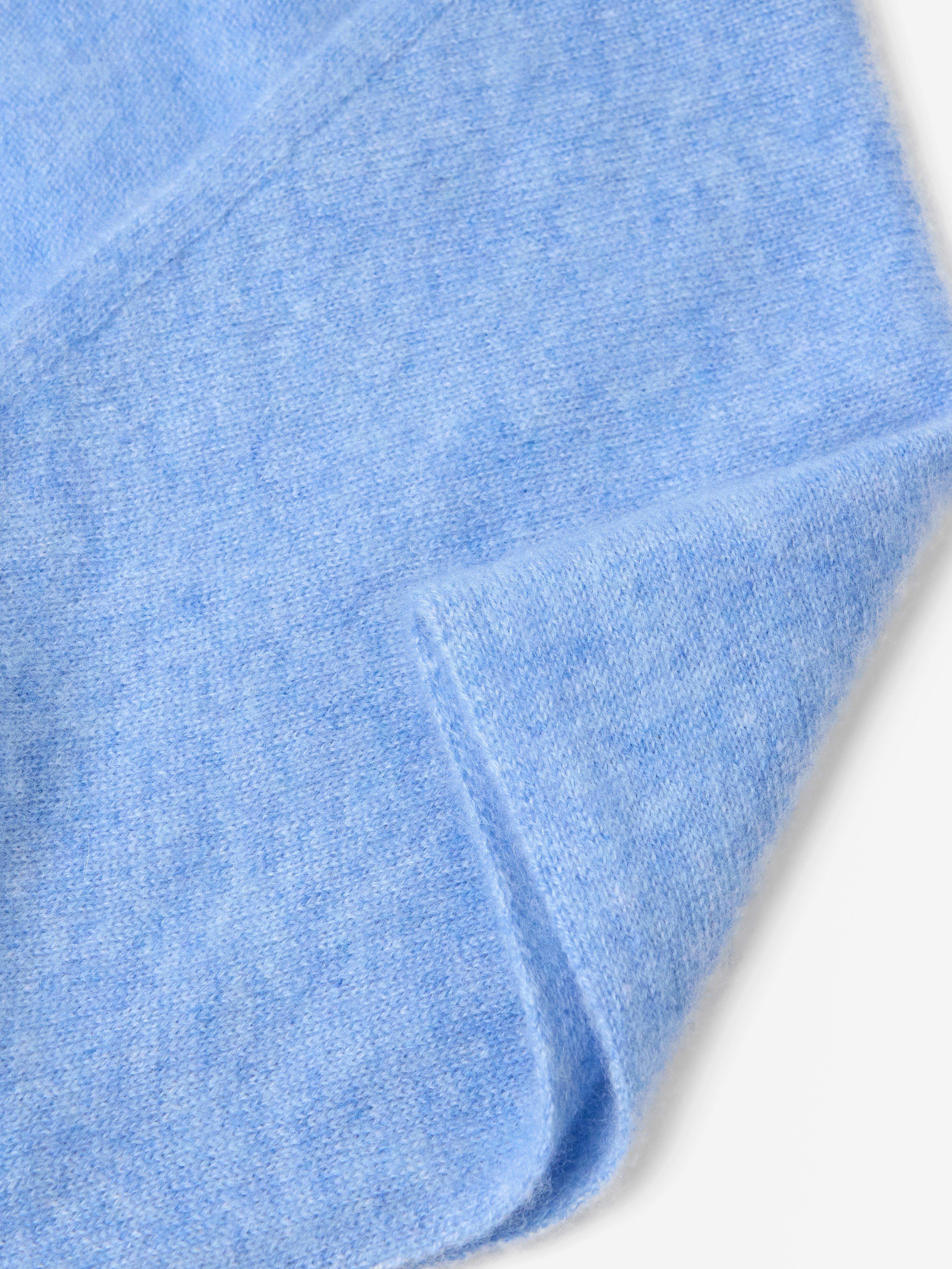 Écharpe en cachemire bleu chiné