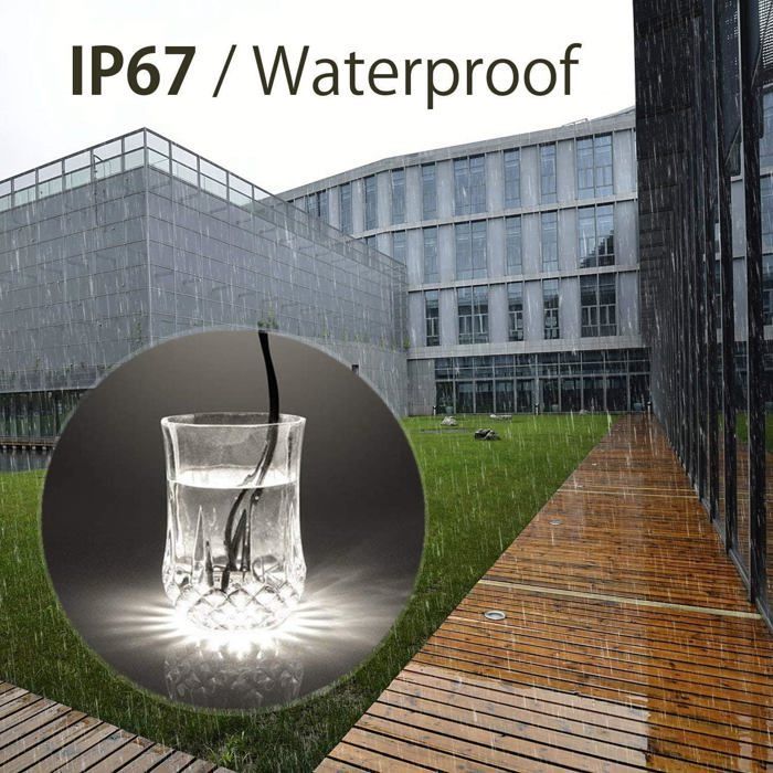 Lot de 16 Spots LED Encastrable pour Terrasse Bois, Etanche IP67, Spots à Encastrer Extérieur, 0,6W DC12V, Lumière Blanc
