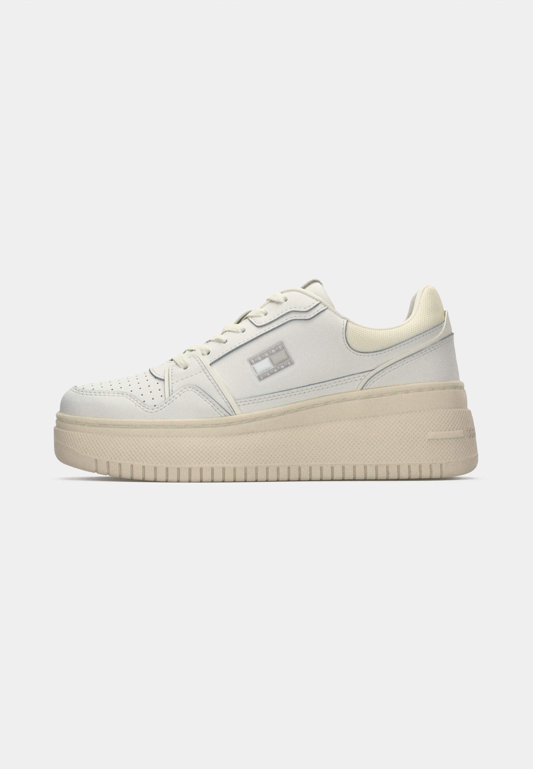 Tommy Jeans RETRO BASKET FLATFORM - Sneakers - ecru/ivoor