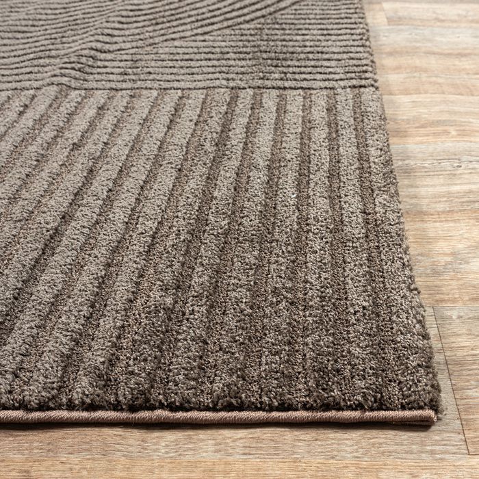 Alfombra Everest para salón, efecto 3D, pelo denso y agradablemente suave, color marrón, 240 x 340 cm, diseño 2251.
