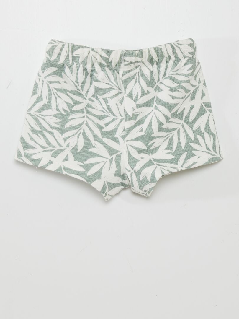 Calções de malha com estampa - VERDE