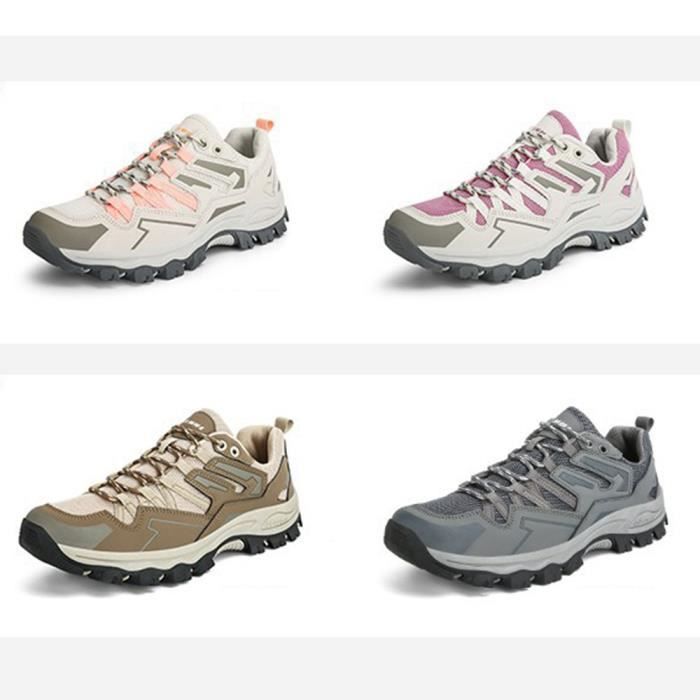 Zapatillas de senderismo para hombre, transpirables, ventiladas, antideslizantes, ideales para acampar - Gris - Transpirables