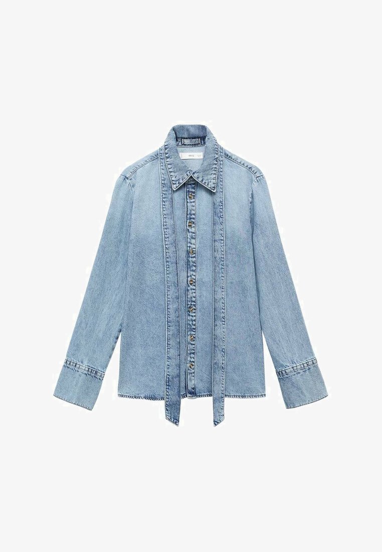 Mango Bluse mit Knopfleiste – blau