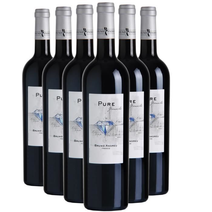 Pays d'Oc Pure Grenache Rouge 2020 - Caja de 6 botellas de 75 cl - Bruno Andreu - Vino tinto IGP de Languedoc-Rosellón - Variedad de uva Garnacha