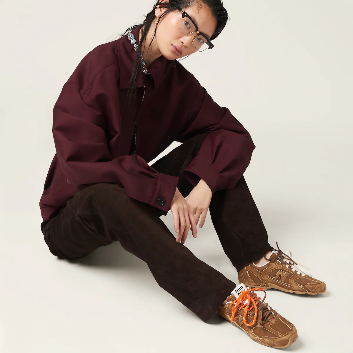 New Balance X Miu Miu 530 SL suede sneakers Cinnamon