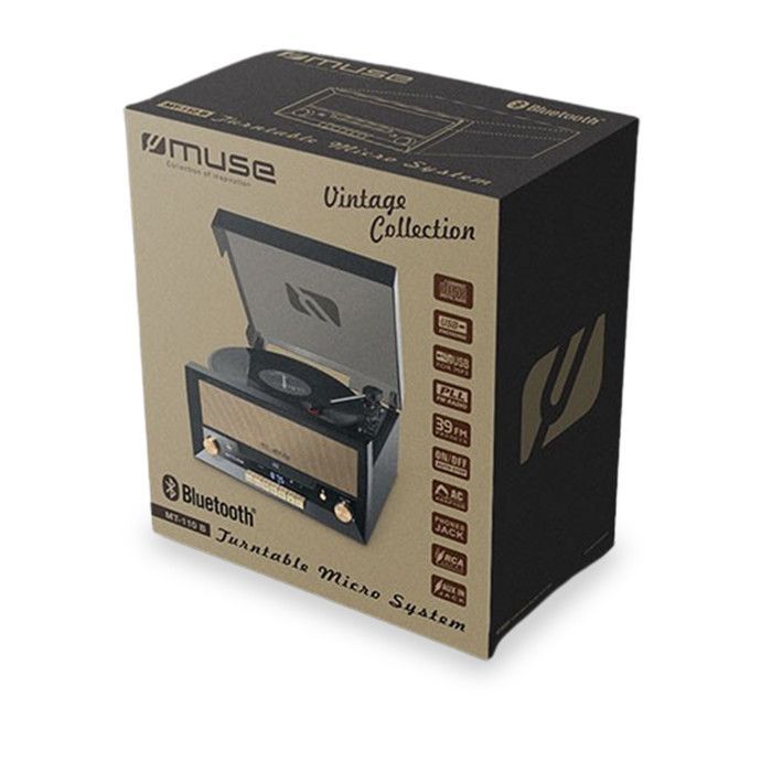 Sistema Hi-Fi de 20W com CD e toca-discos - CD/FM/USB/AUX - 33/45/78 RPM + Pen drive USB de 32GB