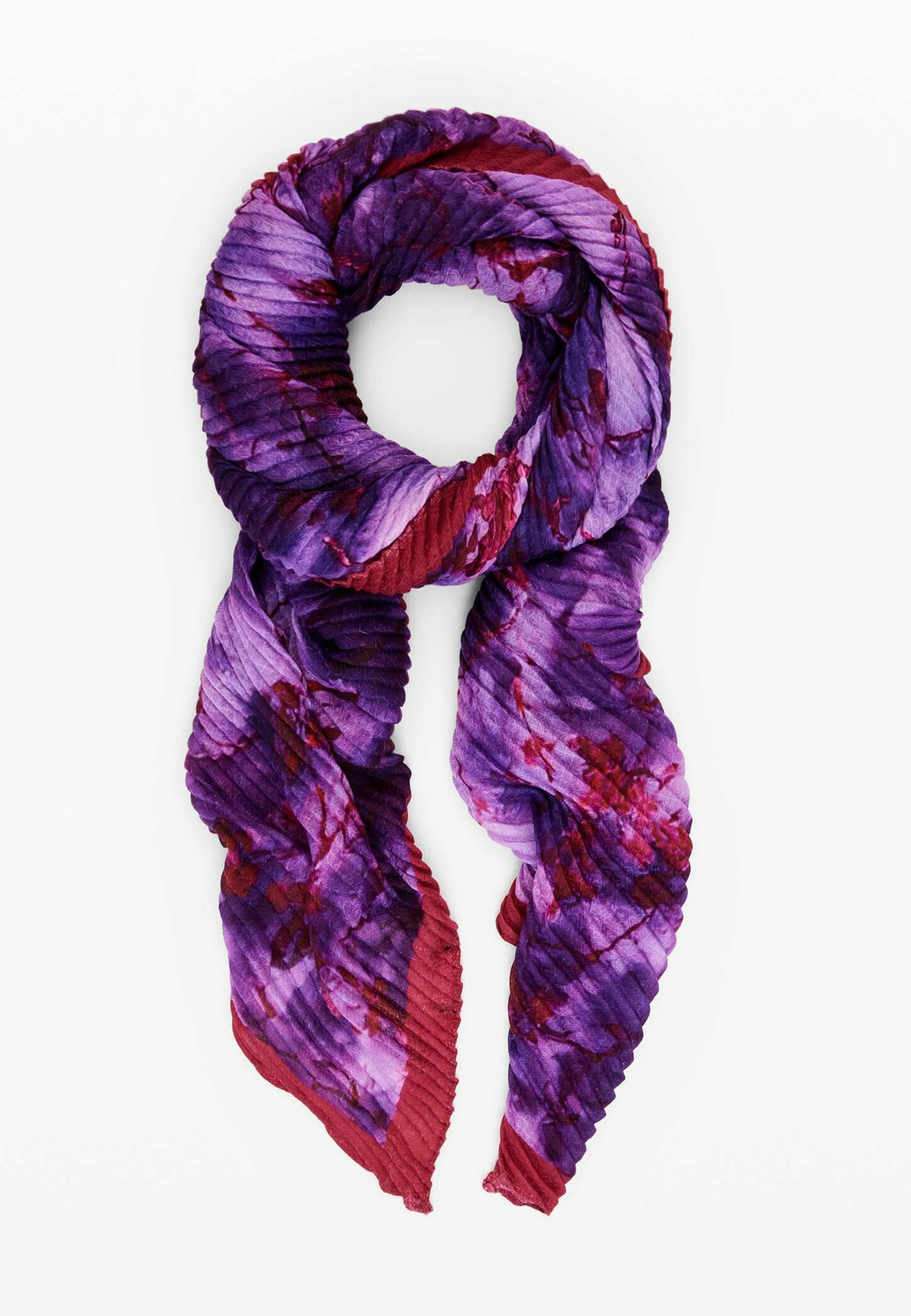 Écharpe Desigual à motif floral rectangulaire froissé - violette
