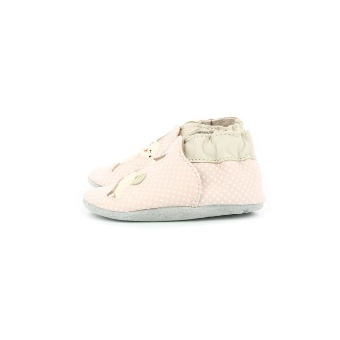 Pantofole da bambina Robeez Rabbit in pelle - Rosa chiaro