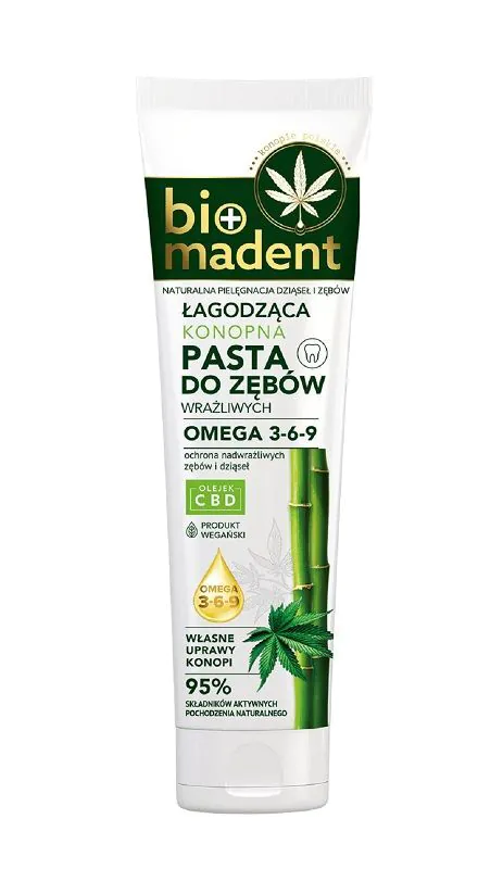 BIOMadent Konopna Pasta do zębów z Węglem Drzewnym z Bambusa Łagodząca