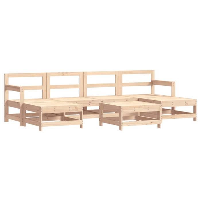 vidaXL 7-teiliges Gartenmöbel-Set, Sofas mit Fußstützen, Terrassenmöbel-Set mit Couchtisch, rustikales Holz 3186375