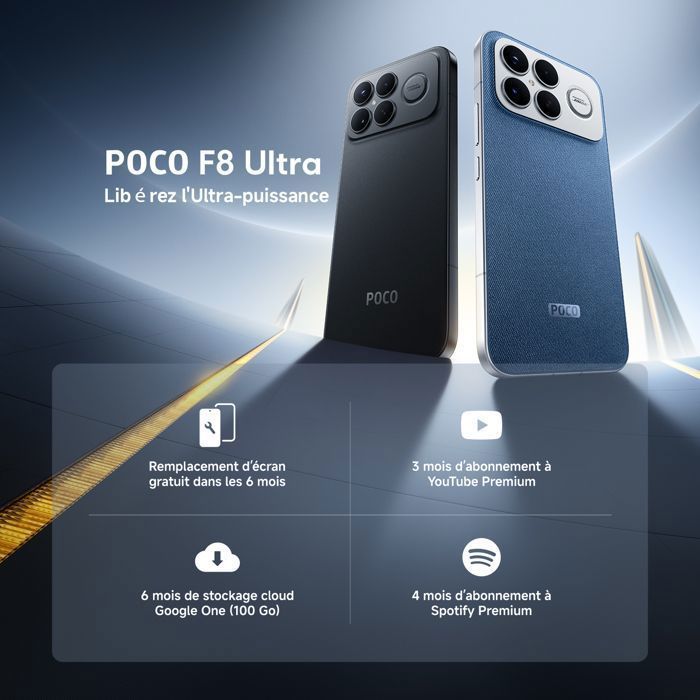 Smartphone - XIAOMI - POCO F8 Ultra - 16 Go RAM - 512 Go - Écran AMOLED 6,9