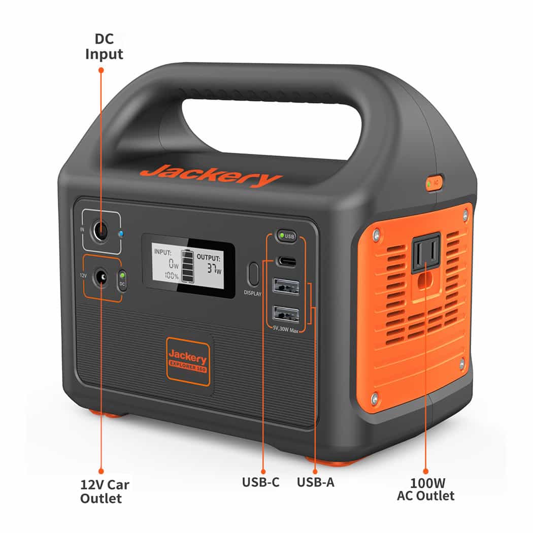 Gerador solar Jackery 160 (Jackery 160 + SolarSaga 60W)