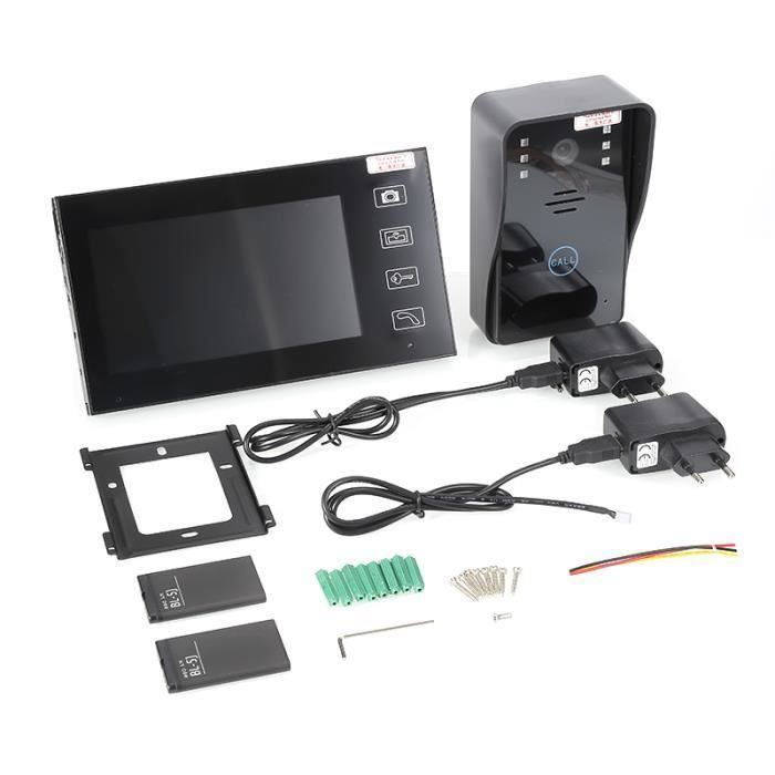 Visiophone sans fil - wowsuper - 7 pouces - Protection anti-pluie - 300 mètres de portée