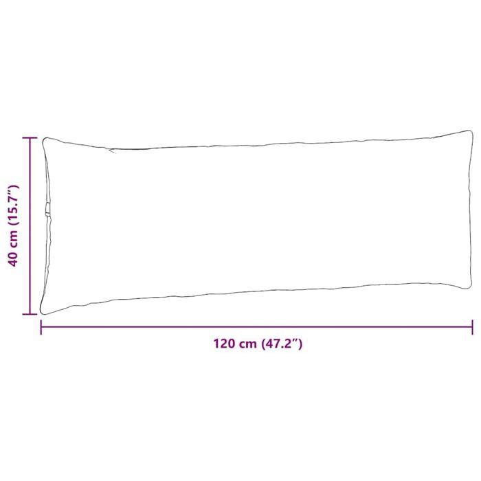 Kangassohvan tyynyt - vidaXL - tummanharmaa - 120x40x20 cm - irrotettavat päälliset - polyesteritäyte - 2 kpl:n setti