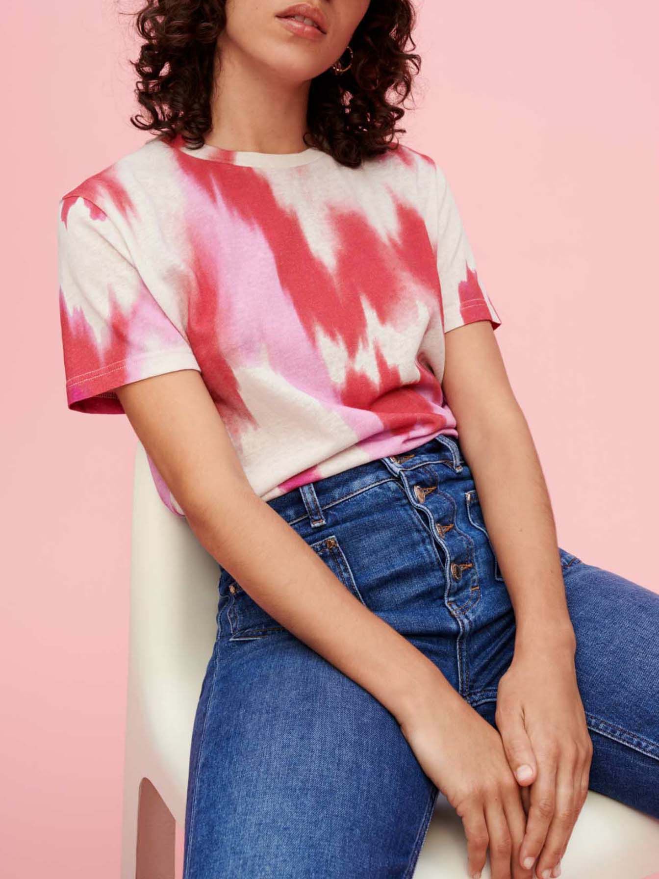 Tricou fuchsia tie and dye - Fuchsia tie dye