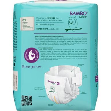 Bambo Nature Pojkar & Flickor 0% Parfym Miljövänliga Babyblöjor Storlek 6 16 kg 20 enheter