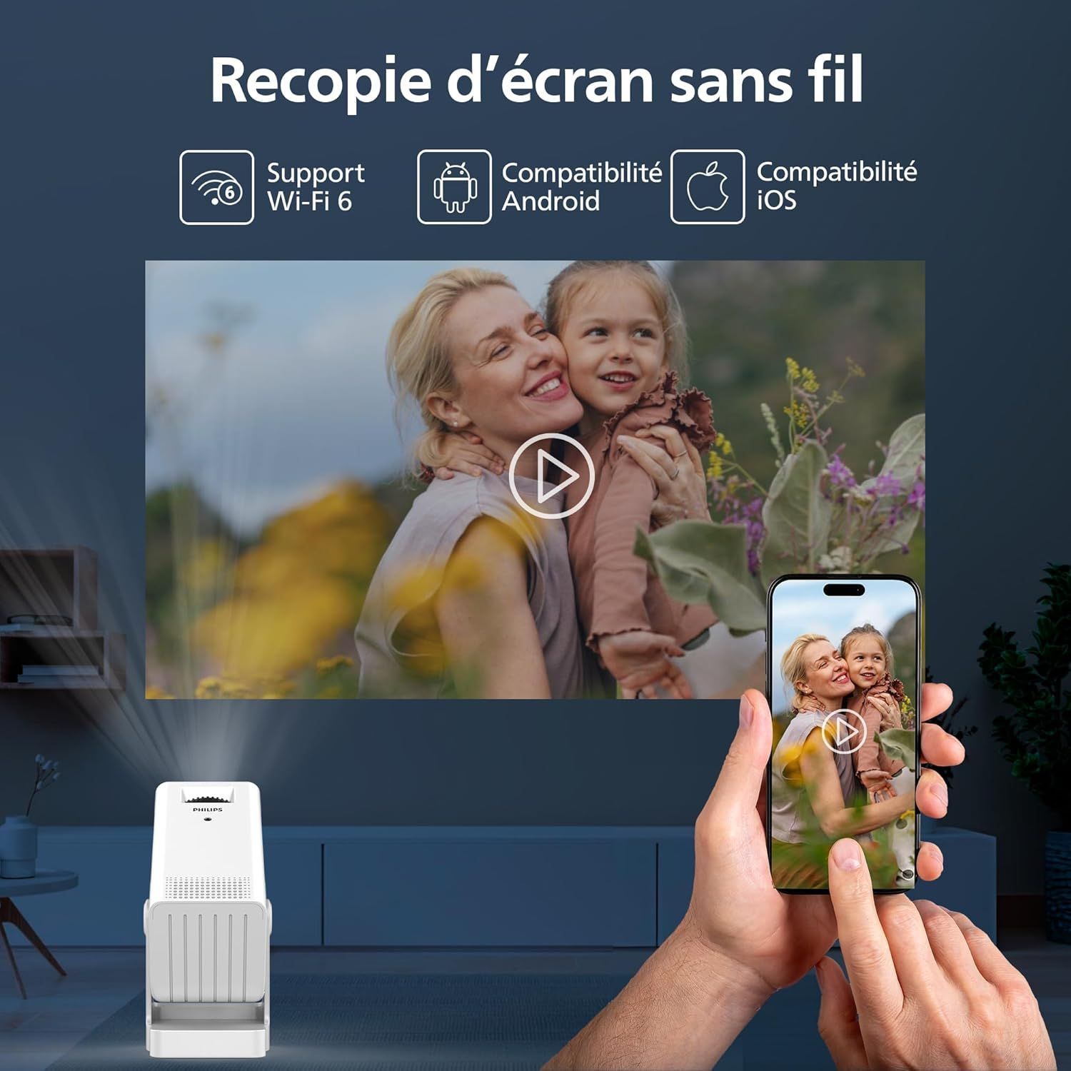 Proyector de vídeo - PHILIPS - NeoPix 140 - HD 720p - LED - Wi-Fi - Blanco