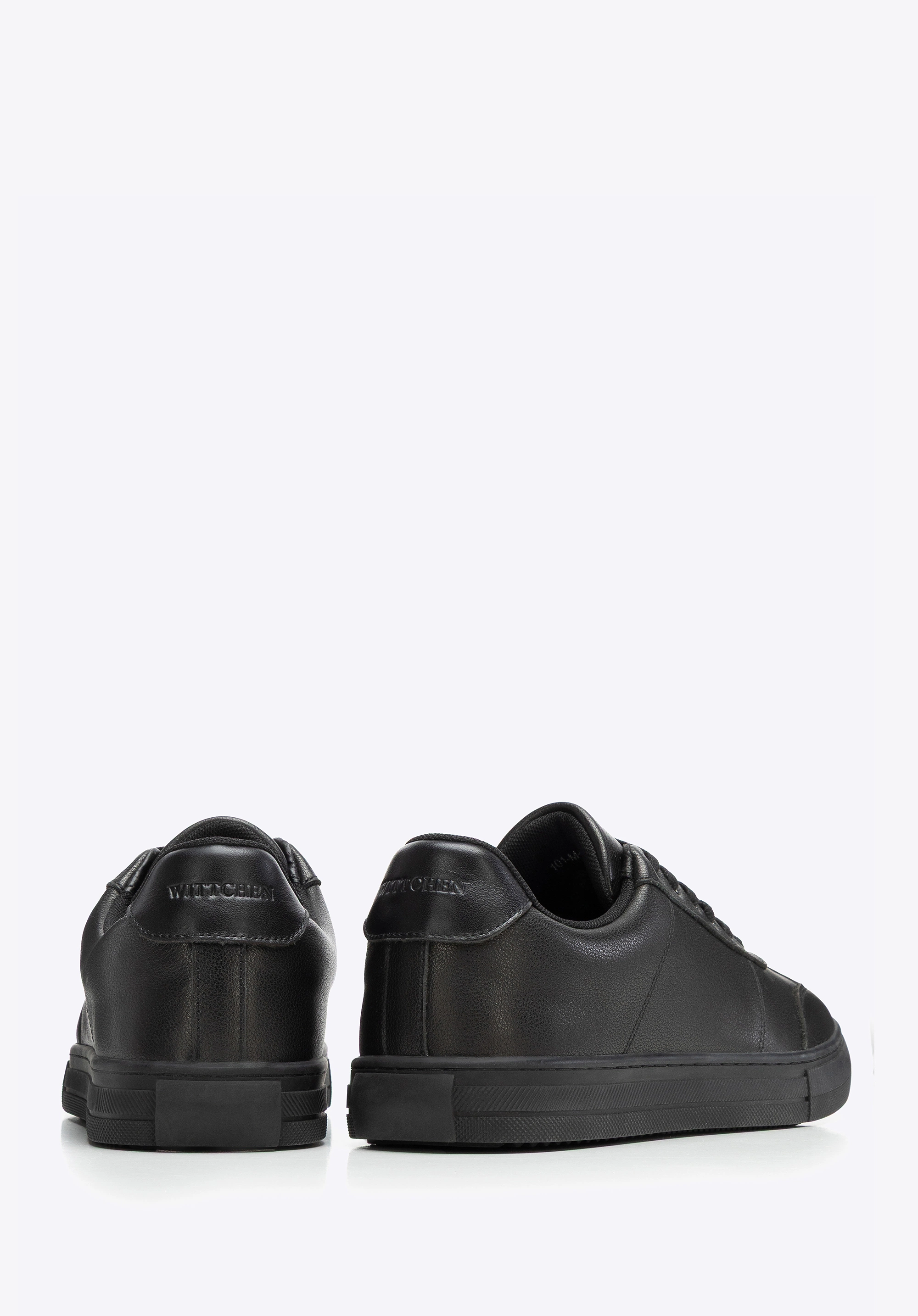 Męskie sneakersy ze skóry licowej czarne