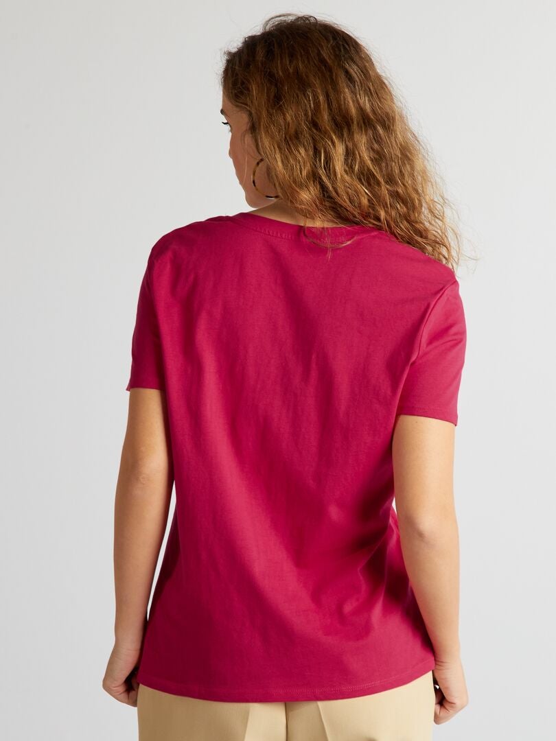 Eenvoudig T-shirt - ROZE