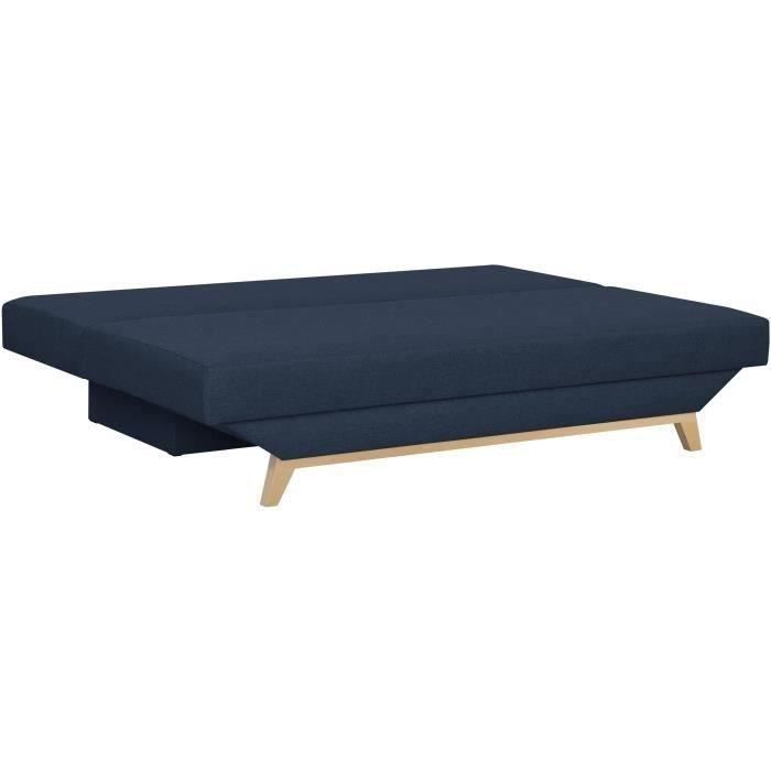 TEIJO 3-personers sovesofa med opbevaringsrum - Blåt stof - B187 x D91 x H82 cm