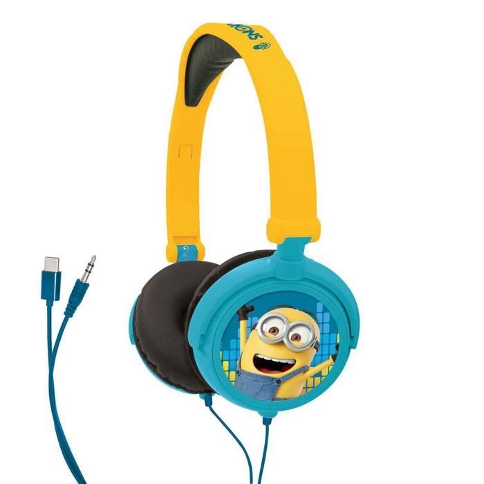 Minions Kids -kuulokkeet - LEXIBOOK - Taittuvat ja säädettävät - Keltaiset - Ikä 4+