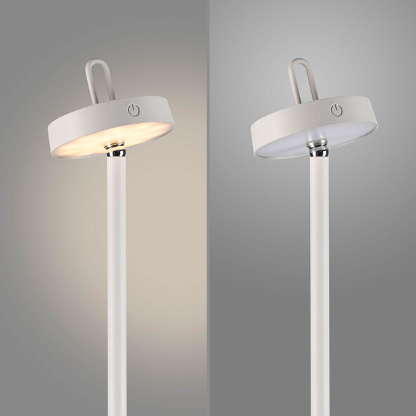 Lampă de podea Moda LED cu baterii și cap magnetic, albă