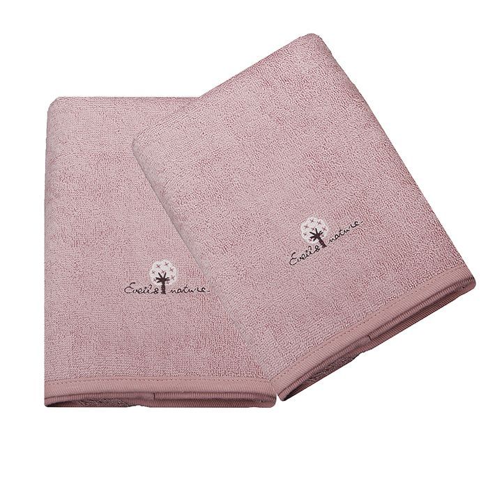 Serviette de toilette - ÉVEIL ET NATURE - 50x90 cm - Coton bio - Rose - Douce et absorbante