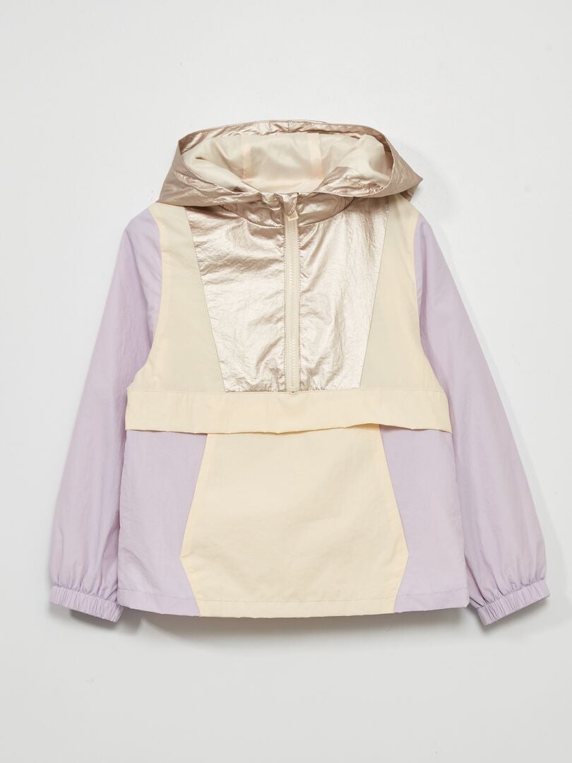Windjack met kleurblokken - ROZE