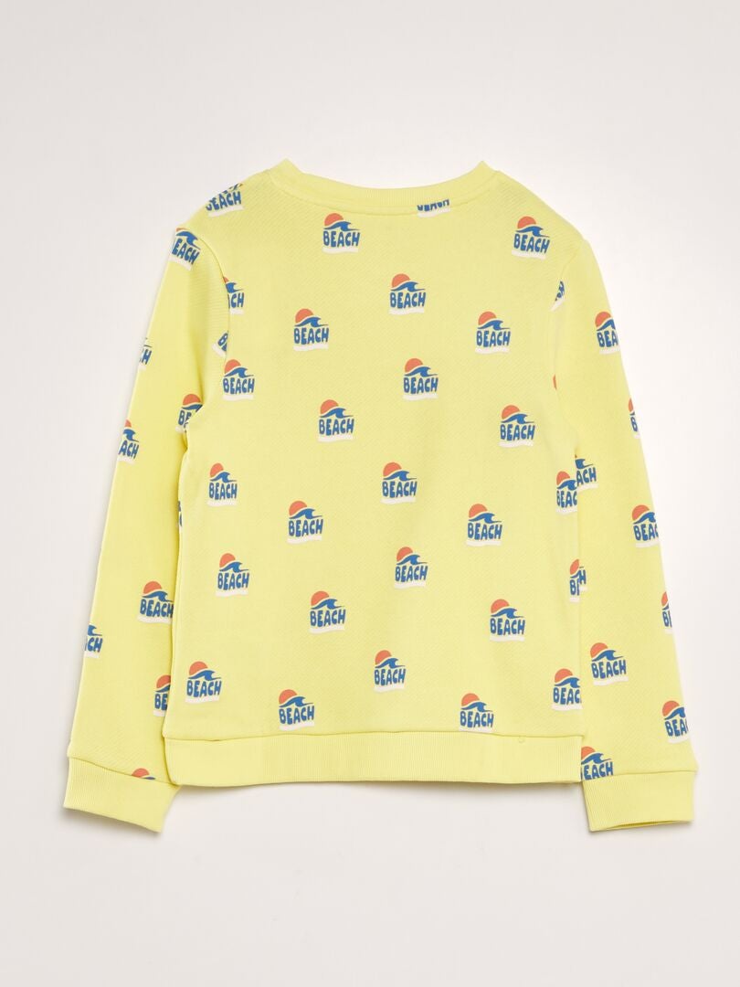 Bedrukte French Terry-sweatshirt - GEEL