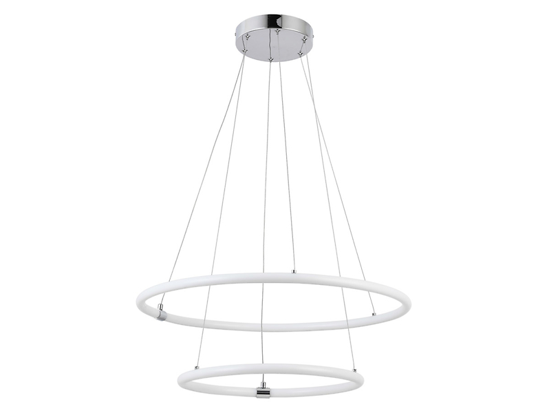 Lampa wisząca Dopio LED 2-punktowa metalowa srebrna