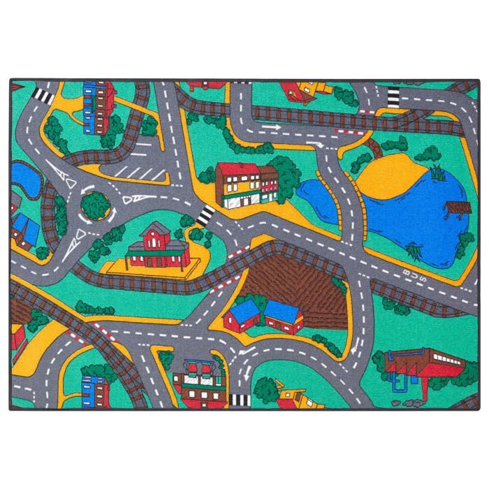 Speelmat voor kinderen 95x133cm, Speeltijd - Autobaanmat - Wasbaar - Antislip - Carpet Studio