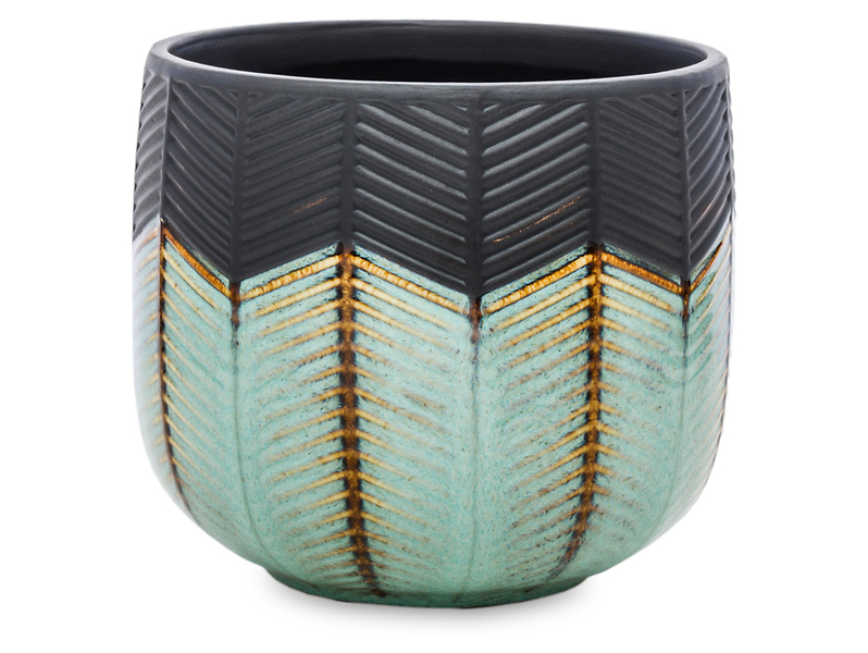Osłonka na doniczkę ceramiczna Adela zielona