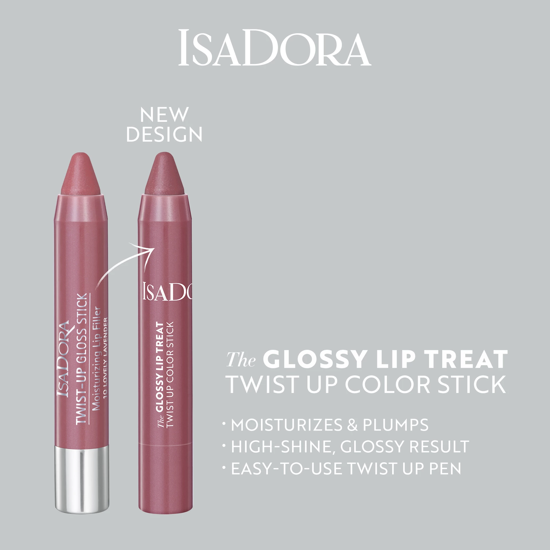 Stick de culoare The Glossy Lip Treat Twist Up 3 Beige Rose - Isadora