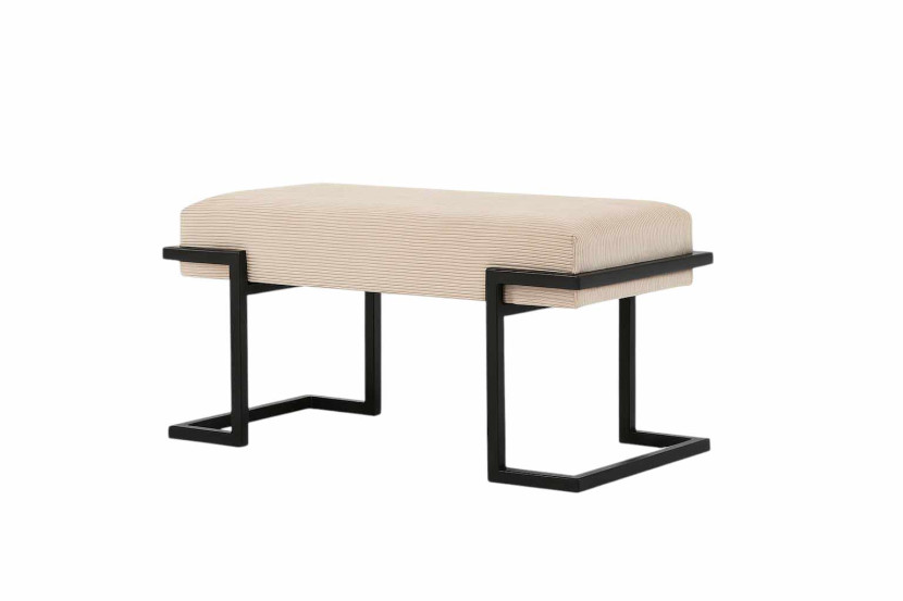 Pufa ławka siedzisko tapicerowane PORTO czarny loft 70cm