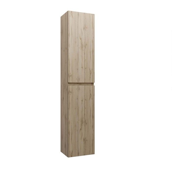 Bathroom column cabinet with 2 doors, natural oak finish - 30x25x150 - TIMBER