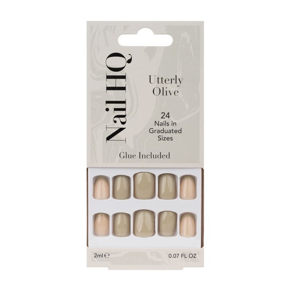 Nail HQ Unghie quadrate color oliva puro