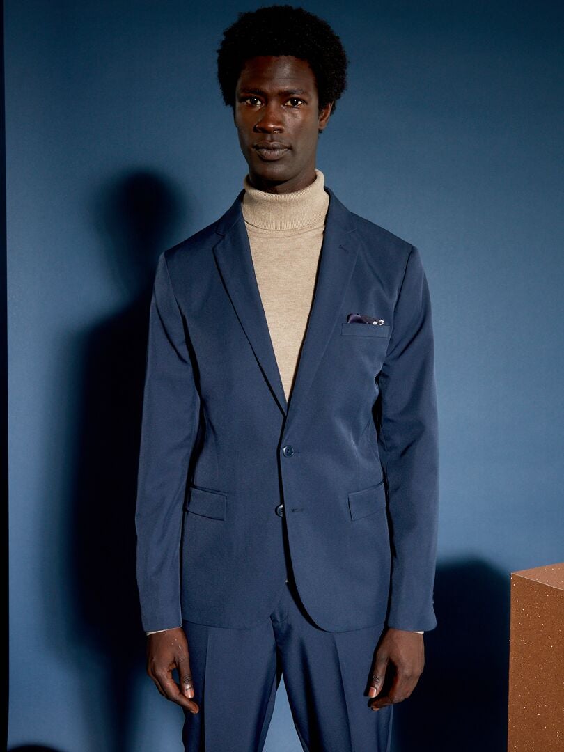 Blazer de corte reto - azul marinho