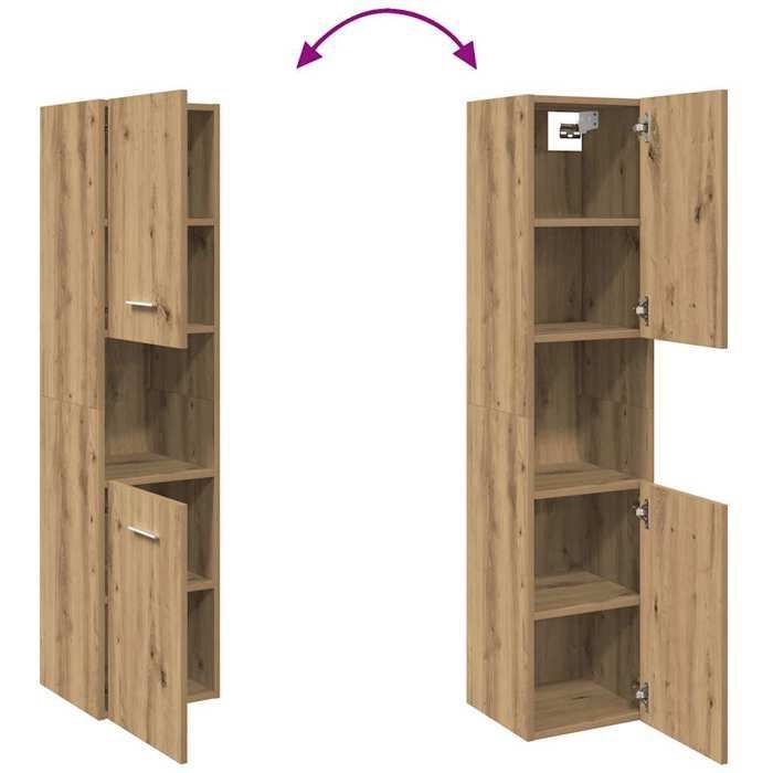 Bonne qualité - Armoire de rangement Armoire de salle de bain et WC - BONNIE - suspendue chêne artisanal 30x30x130cm DECO M1264011