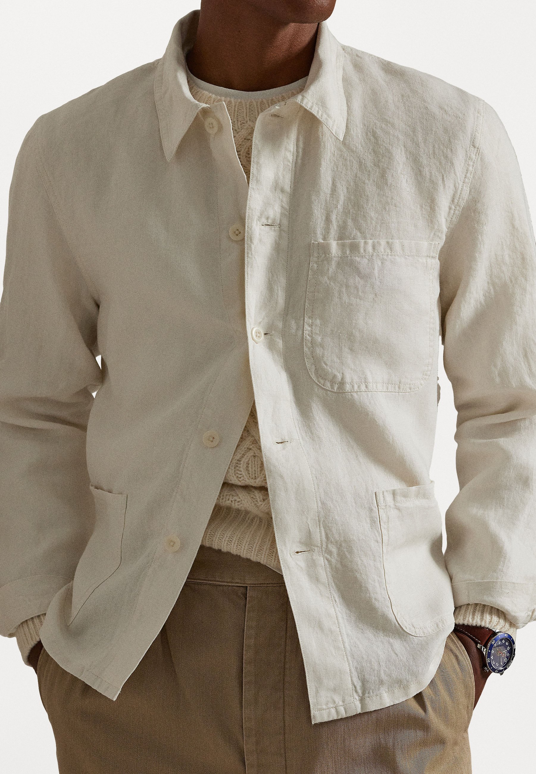 Polo Ralph Lauren VESTE UTILITAIRE EN LIN - Veste légère - crème antique