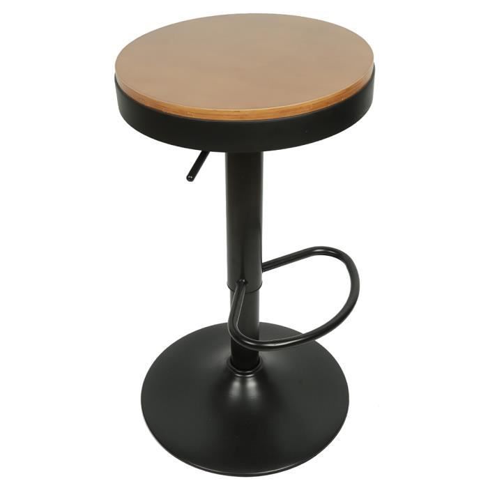 Bar stool - ZEFAN - Set of 2 - Height adjustable - Scandinavian style - Modern - Black