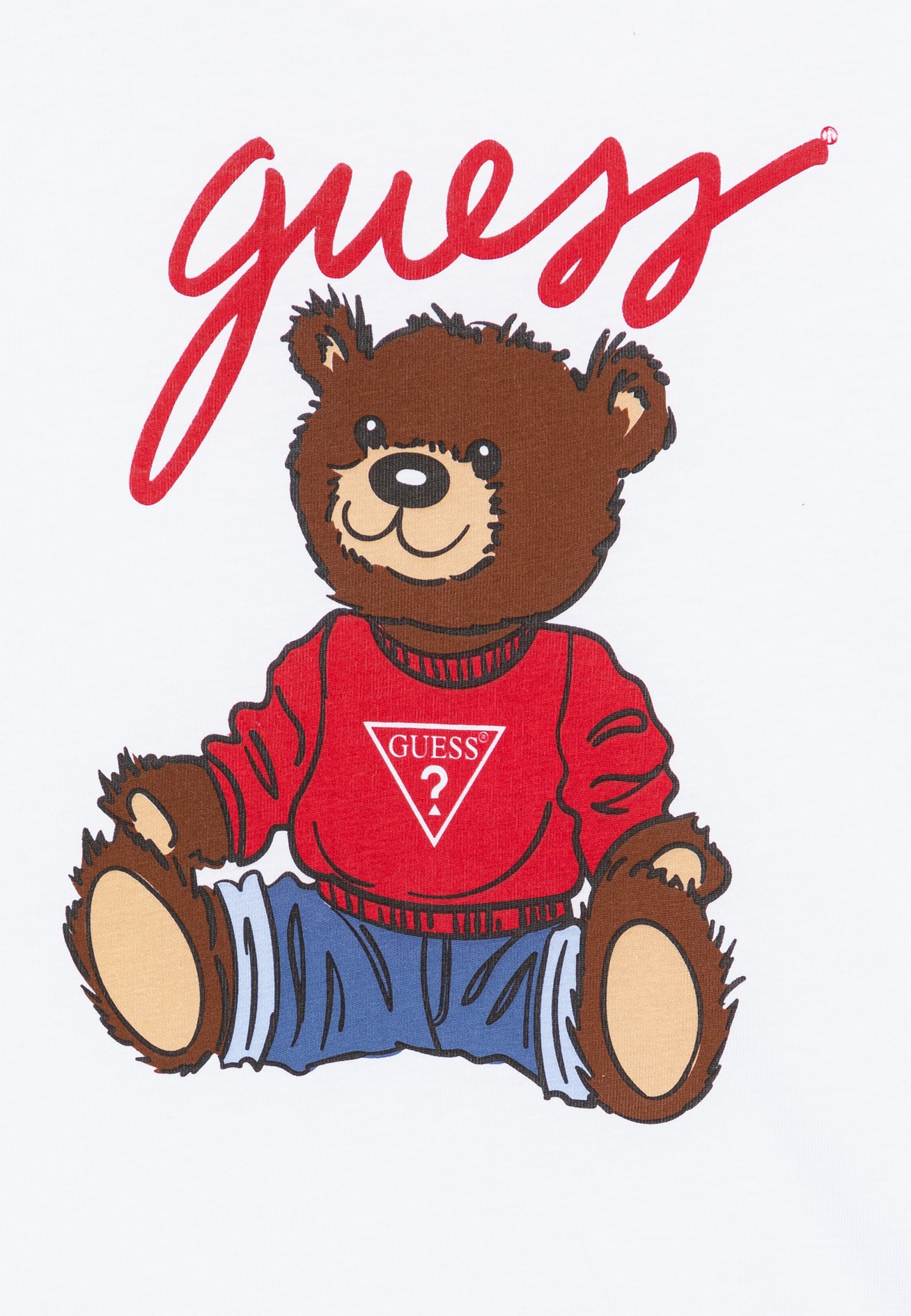 T-shirt imprimé Guess Junior Bear unisexe - blanc pur