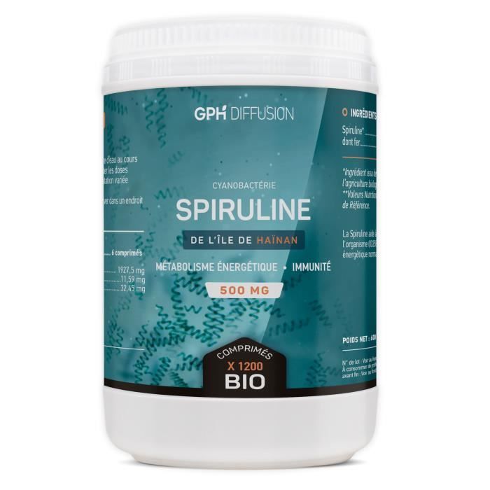 Biologische Spirulina - 500 mg - 1200 tabletten