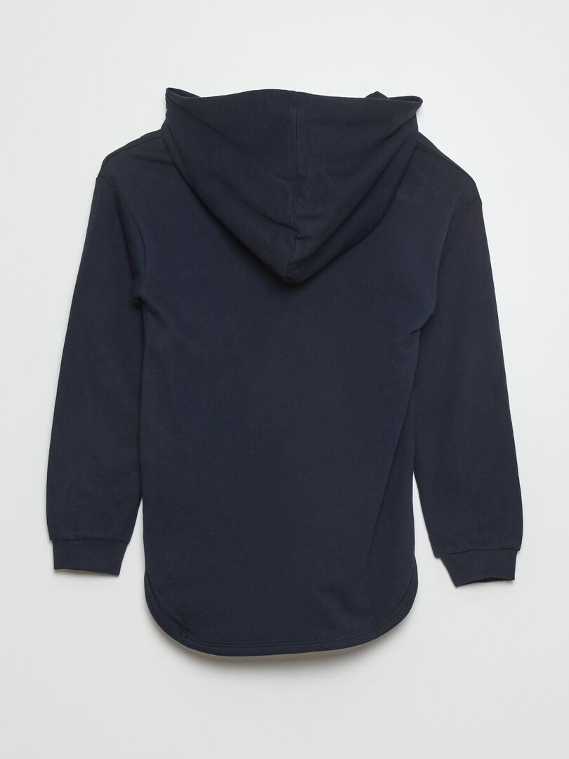 Bedrukt T-shirt met capuchon - BLAUW