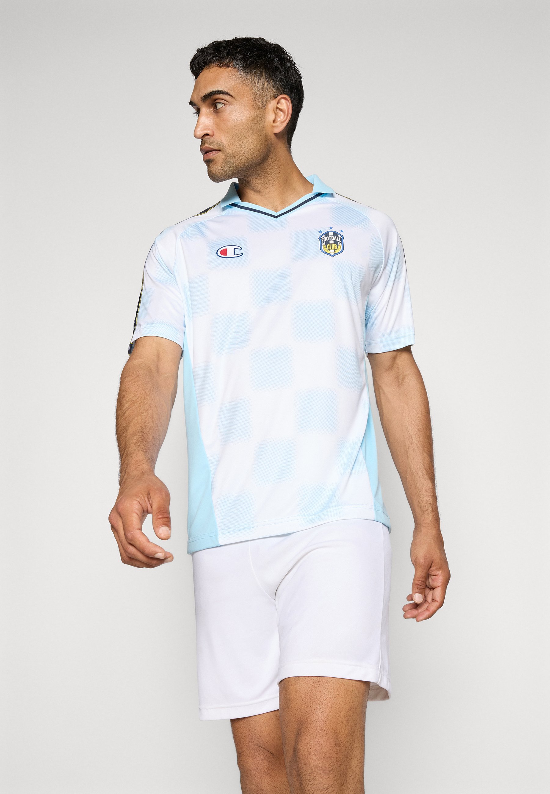 Champion SPORTS HERITAGE FOOTBALL - T-shirt met print - lichtblauw