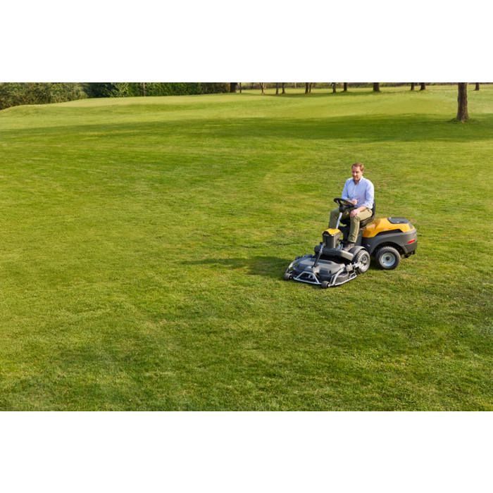 STIGA STIGA 500 W PARK RIDUTTORE TOSAERBA A TAGLIO FRONTALE, 586 CM³, 95–110 CM – STERZO ARTICOLATO 50/50, PIATTO DI TAGLIO ANTERIORE –