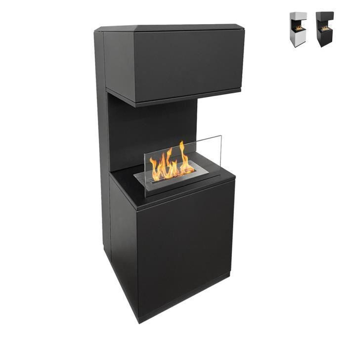 Chimenea de bioetanol - DIVINA FIRE - Oslo - Acero - Negro - 3,2 kW