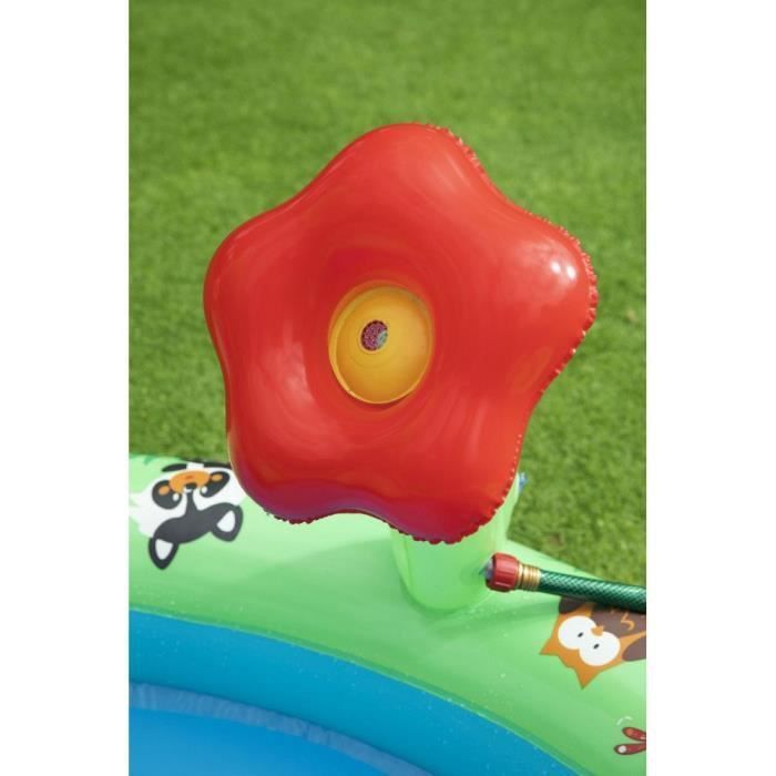 Play area with paddling pool - Friendly Woods - 295 x 199 x 130 cm - Multicoloured - Slide - Integrated water jet
